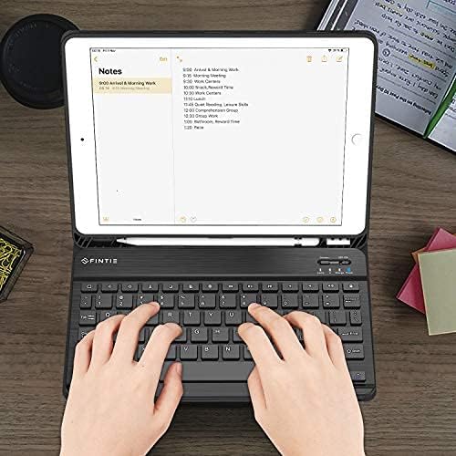 FINTIE Backlit Keyboard Case for iPad 9th / 8th / 7th Generation (2021/2020/2019) 10.2 Inch, Soft TPU Back Cover with 7 Colors Backlight Magnetically Detachable Bluetooth Keyboard, Black