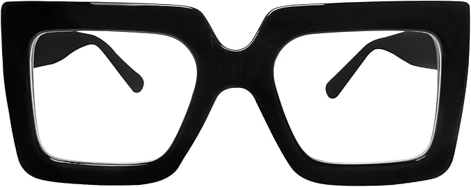 hoyuwak Oversized Square Blue Light Glasses Big Frame Computer Eyewear Thick Fashion Clear Glasses for Women Fashion