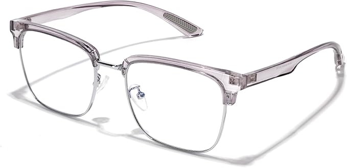Blue Light Glasses Men Rectangle Large Browline Computer Gaming Glasses