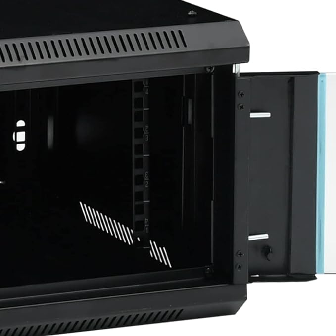 9U Wall Mount Network Cabinet 19 Inch Server Rack Enclosure, 23.6x17.7x20.1 Inch Data Storage Locker with Lockable Toughened Glass Door, IP20 Cold-Rolled Steel Server Rack for Home Office