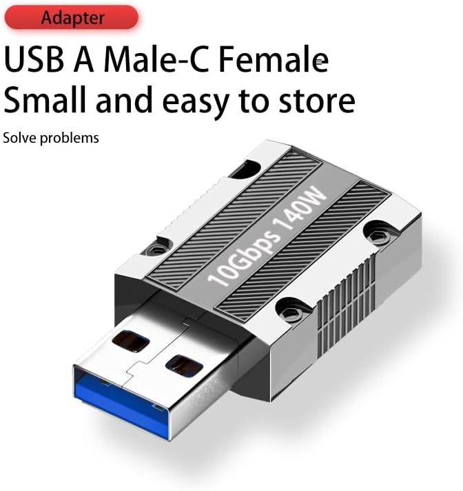 10Gbps USB C Female to USB Male Adapter, Zinc Alloy Type C to USB A Adapter High-Speed Data Transfer, USB3.1 Type C to Type A Charger Converter OTG Fast Charging Compatible(2Pack)