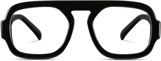 Aviator Blue Light Blocking Glasses for Women Men Square Flat Top Computer TV Eyeglasses Anti Eyestrain