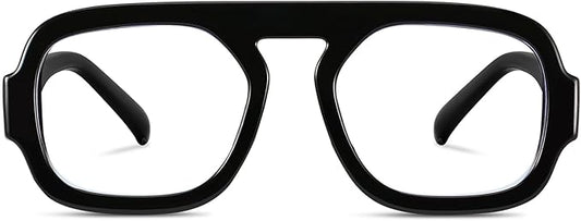 Aviator Blue Light Blocking Glasses for Women Men Square Flat Top Computer TV Eyeglasses Anti Eyestrain