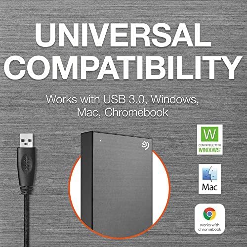 Seagate One Touch, 1TB, Password Activated Hardware encryption, Portable External Hard Drive, PC, Notebook & Mac, USB 3.0, Black (STKY1000400) (Renewed)