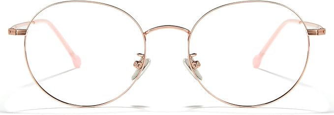 Cyxus Blue Light Glasses for Men and Women, Round Metal Frame Computer Eyeglasses for Office, Gaming, Reading 8090