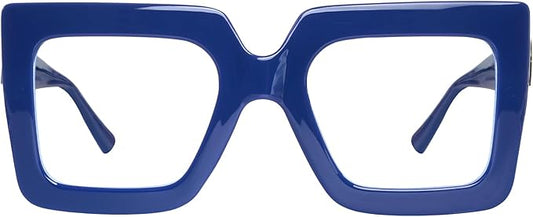 hoyuwak Oversized Square Blue Light Glasses Big Frame Computer Eyewear Thick Fashion Clear Glasses for Women Fashion