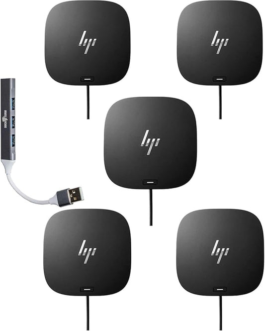HP USB-C Dock G5-11-in-1 Adapter for Both USB-C and Thunderbolt-Enabled Laptops, PCs, Notebooks - Single Cable for Charging, Networking, or Data Transfers Bundle with Dockztorm Hub 5-Pack
