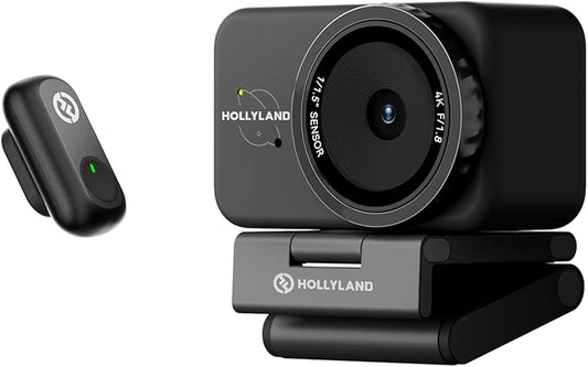 Hollyland Lyra UHD 4K Webcam for PC with Mic, 1/1.5" Sensor, 50MP, Auto Framing, PDAF, Control for Live Streaming, Video Calls, Gaming, Works with Zoom, Teams, Twitch & More