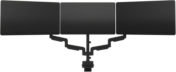 Vari Triple Monitor Arm - VariDesk 3 Computer Monitor Mount Accessory - VESA Compatible Stand with 180 Degree Adjustment - Heavy Duty Articulating Arm - Black