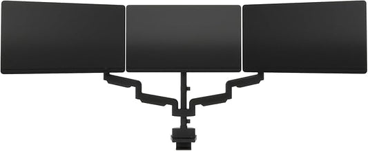 Vari Triple Monitor Arm - VariDesk 3 Computer Monitor Mount Accessory - VESA Compatible Stand with 180 Degree Adjustment - Heavy Duty Articulating Arm - Black