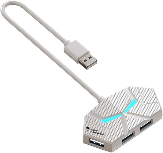 USB Hub 2.0, 4-Port USB Hub,USB Extender with Extra Power Port for Laptop, PC, Xbox, Gamepad,Flash Drive, HDD, Console, Printer, Camera,Keyborad, Mouse,USB Fan (4-Port USB A 2.0)