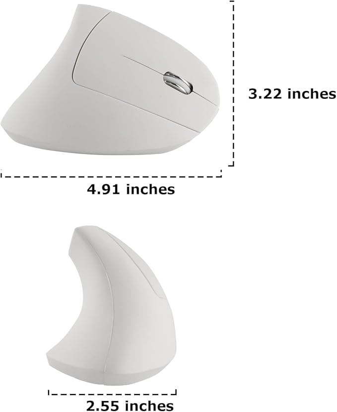 Wireless Mouse Ergonomic Vertical Ergo High Presion Optical Lightweight Cordless LED Light Cute Wireless Mice for Laptop Computer Mac Office Girl Boy Women Men Gift,800/1200/1600 DPI,6 Buttons