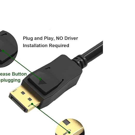 4K Displayport to HDMI Cable 6FT 2-Pack, Display Port (DP) to HDMI Adapter 6FT Male to Male Cord Converter for PCs to HDTV, Monitor, Projector.