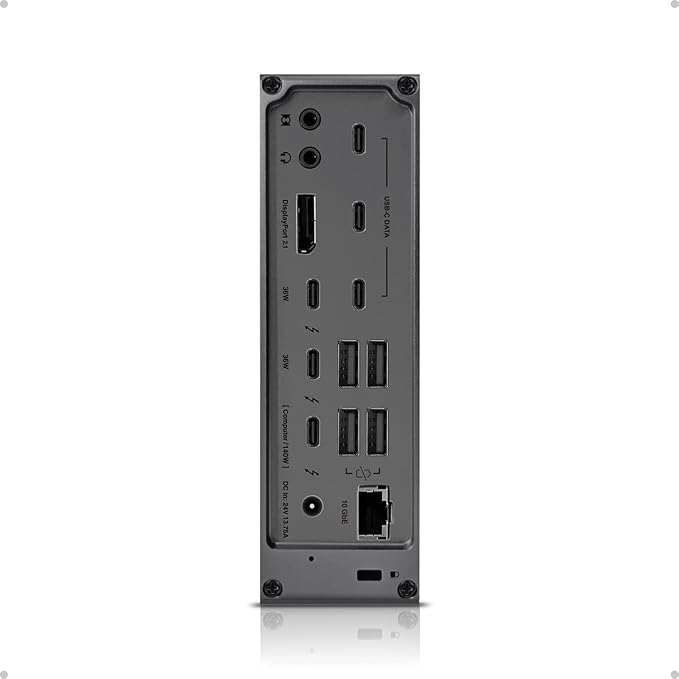 CalDigit TS5 Plus - Thunderbolt 5 Dock - 20 Port,10GbE, 140W Dedicated Host Charging, Thunderbolt 5 x3, USB 10Gb/s x10, Dual USB Controllers, Up to Dual 8K 60Hz Displays, 1.0m Braided Cable, 330W PSU