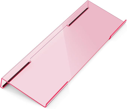 Ergonomic Computer Keyboard Stand for Desktop (Clear Pink), Keyboard Tilted Elevated Rack Key Board Holder Riser Stand for Office Home Desk Work