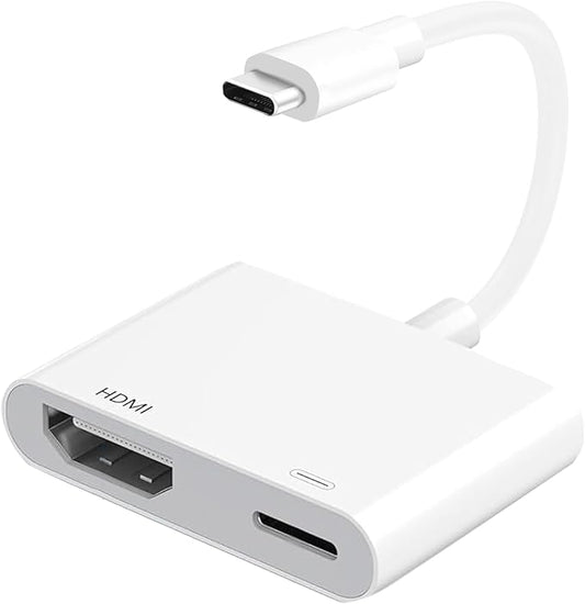 USB C to HDMI Adapter for iPhone 17/16/15 to TV, 4K@60Hz Type C Digital AV Adapter Sync Screen Connector Cable with 100W Fast Charging Port for iPhone 15/16/17 /iPad/MacBook to HDTV Projector Monitor