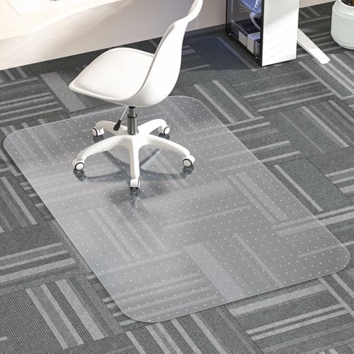 Office Chair Mat for Carpet, 30" X 48" X 0.09" Desk Chair Mat for Carpet Floors, Clear and Thick Easy Glide Rolling Chair Mats with Non-Slip Studded for Home and Office Low Pile Carpets