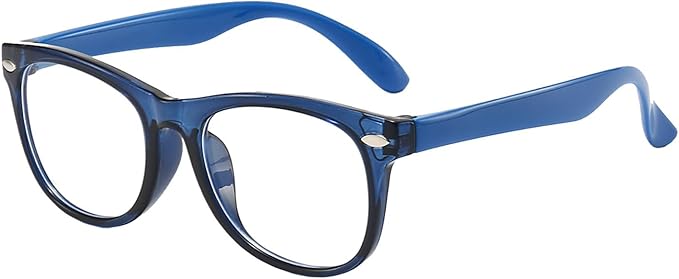 1 Pack kids Blue Light Blocking Glasses For Girls And Boys Computer Blue Light Blocking Glasses For Age 3-11 (Dark blue)