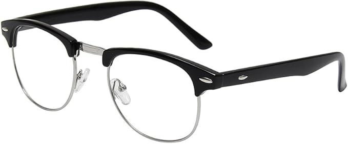 Shiratori New Vintage Fashion Half Frame Semi-Rimless Clear Lens Glasses
