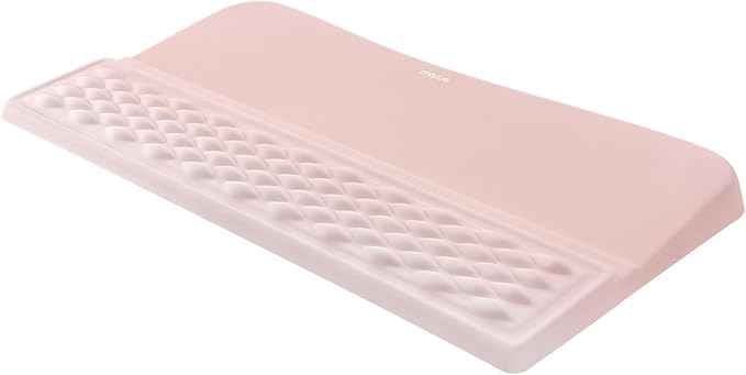 MOSISO Keyboard Stand with Wrist Rest, Ergonomic Keyboard Riser with Wrist Rest Support Pad, Non-Slip Base Pain Relief & Easy Typing Cushion with Massage Memory Foam for Home Office, Pink