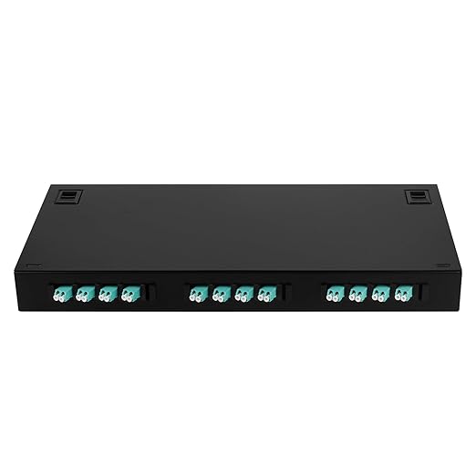 LC-MM 12 Duplex 24 Port Rack Mount Enclosure Box with Splice Tray Multimode LC-OM3 Kit (Includes 1.2 Meter Pigtail and 12PC Coupler)