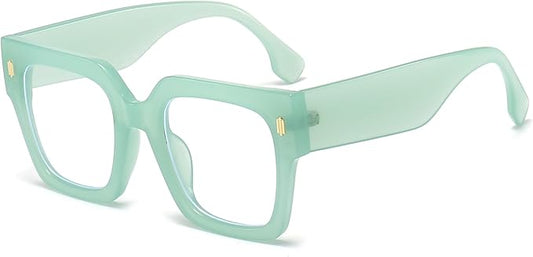 Fashion Oversized Blue Light Blocking Glasses for Women Men Trendy Big Square Frame Computer Eyeglasses