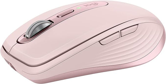 Logitech MX Anywhere 3S Compact Wireless Mouse, Fast Scrolling, 8K DPI Any-Surface Tracking, Quiet Clicks, Programmable Buttons, USB C, Bluetooth, Windows PC, Linux, Chrome, Mac - Rose