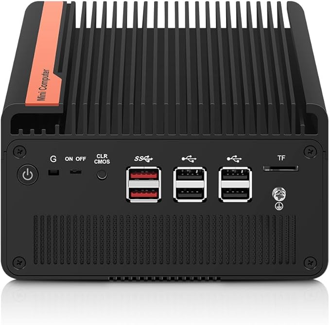 Mini PC NAS 5 M.2 Nvme Pocket NAS Small PC,4X2.5GbE LAN Mirco Desktop Computer 2HD 4K@60HZ,Router/QNAS/Firewall DDR5 for Office Business (N100-No Memory, no Hard Drive.)