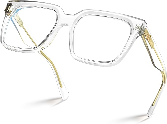 VISOONE Rectangle TR90 Blue Light Blocking Glasses Computer Eyewear with Preppy Look for Women and Men Cougar