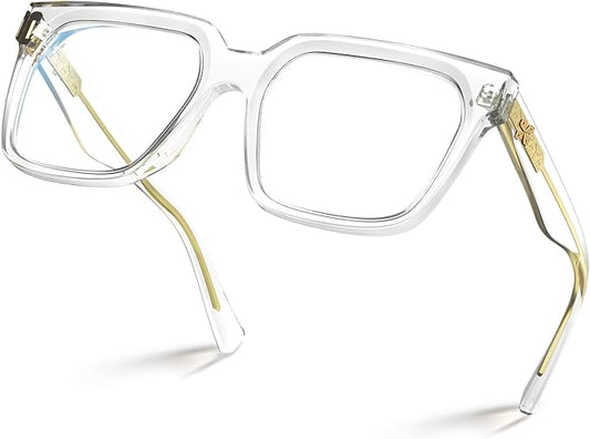 VISOONE Rectangle TR90 Blue Light Blocking Glasses Computer Eyewear with Preppy Look for Women and Men Cougar