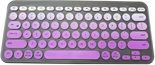 Silicone Keyboard Skin Cover Protector Compatible for Logitech K380 Multi-Device Bluetooth Keyboard, Logitech Pebble Keys 2 K380s Multi-Device Bluetooth Wireless Keyboard (Ombre Purple)
