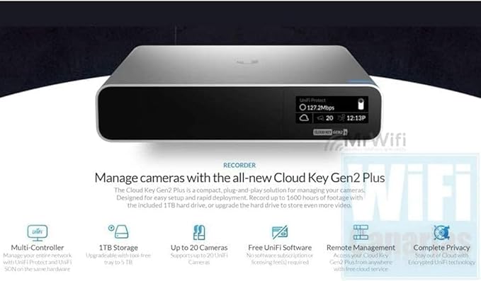 Ubiquiti UniFi Cloud Key Gen2 Plus (5-Pack) – Dual-Band Network Controller with Built-in 1TB HDD for Seamless UniFi Management (UCK-G2-PLUS) (Renewed)