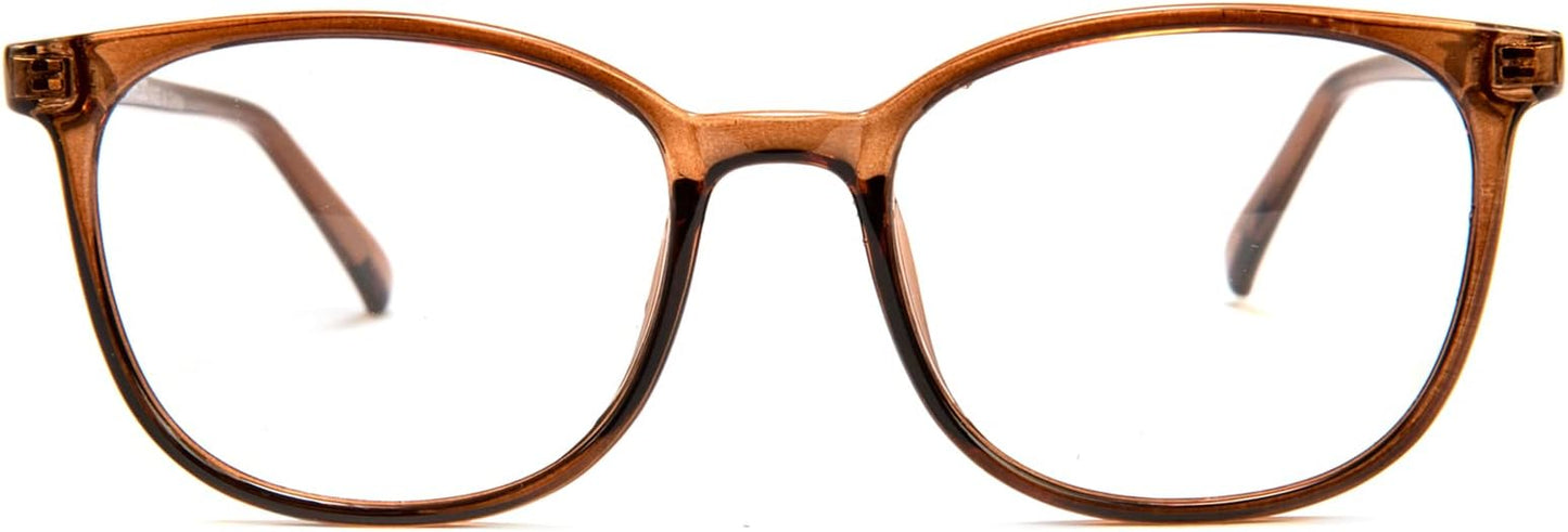 FONHCOO Blue Light Blocking Glasses Fashion Round TR90 Frame Transparent Eyewear Anti UV Computer Glasses for Women Men