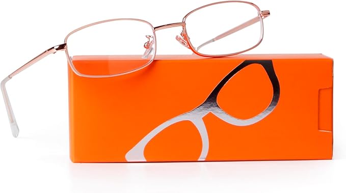ADE WU Fashion Glasses for Woman Men, Y2k Rectangle Blue Light Glasses 90s Metal Gold Silver Black Fake Glasses