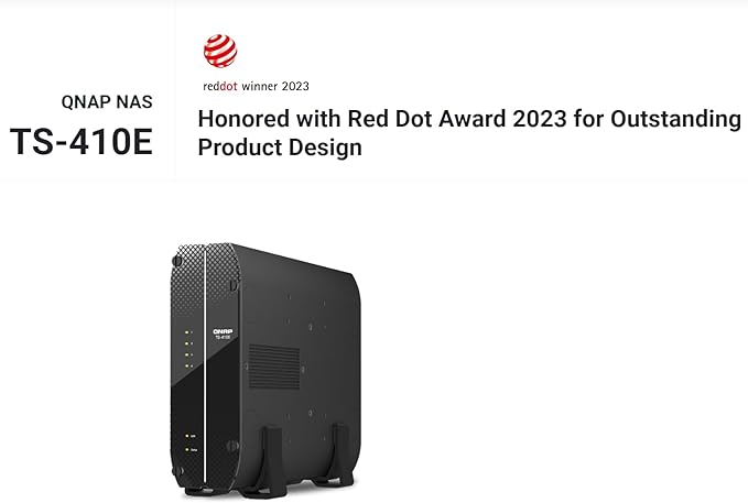 QNAP TS-410E4-Bay Intel Quad-core CPU Fanless & Silent SSD NAS with 2.5GbE & 8GB RAM