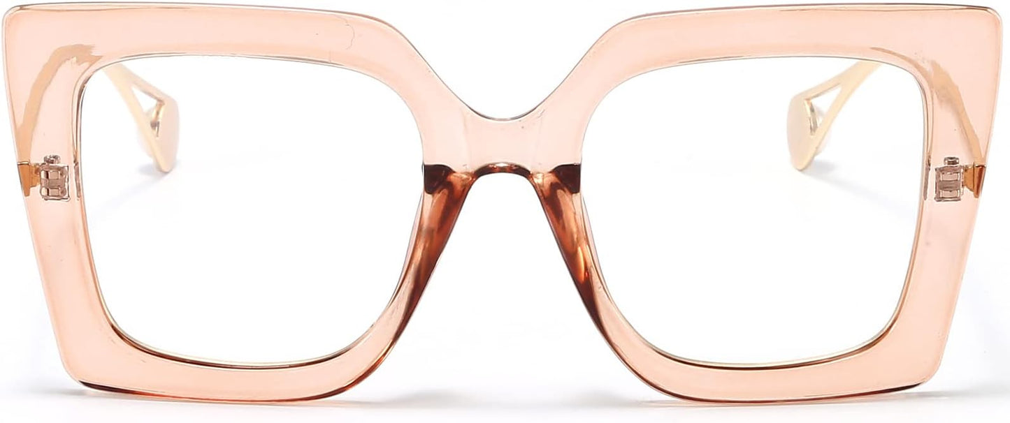 AIEYEZO Oversized Blue Light Glasses for Women, Anti Fatigue Prevent Headache Computer Eyeglasses