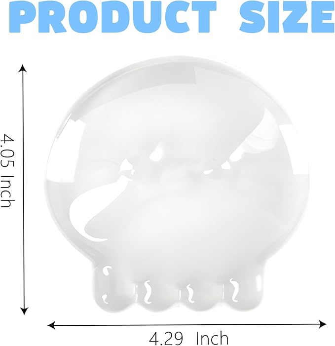 Gel Wrist Rest for Keyboard and Mouse Transparent White Jellyfish Elbow Pad Cushion Ergonomic Cute Clear Cool Mouse Wrist Pad Silicone Non-Slip Support for Computer Gaming Home Office Hand Pillow