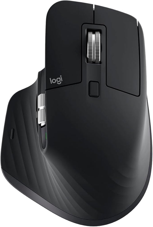 Logitech MX Master 3S - Wireless Performance Mouse with Ultra-Fast Scrolling, Ergo, 8K DPI, Track on Glass, Quiet Clicks, USB-C, Bluetooth, Windows, Linux, Chrome (Black)