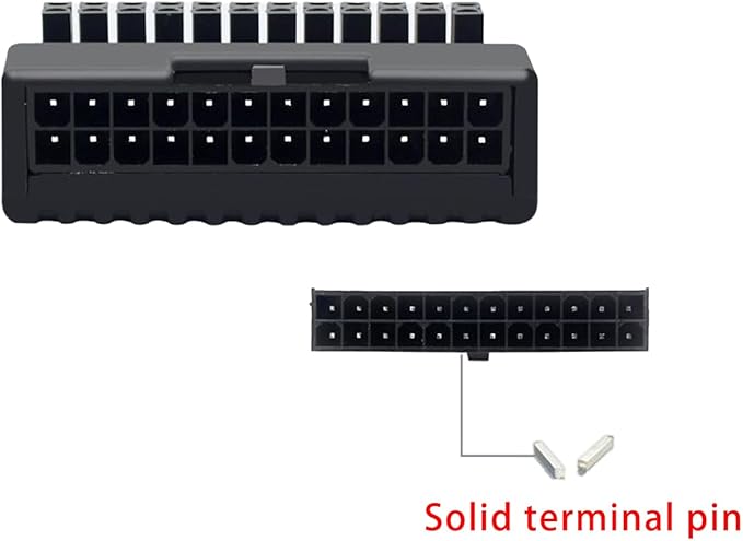 WLGQ ATX 24 Pin 90 Degree Right Angle Male to Female Adapter, Protective Shell for PC Motherboard Power Supply