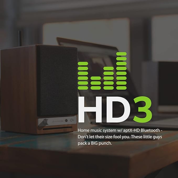 Audioengine A2-HD (HD3) Bluetooth PC and Computer Desktop Speakers with aptX HD - USB, RCA, Headphone