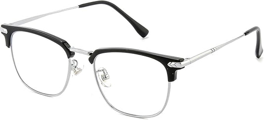 Blue Blocker Glasses for Men Metal Browline Computer Gaming Glasses Filter Blue Ray