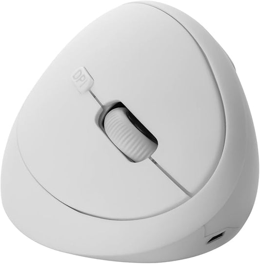 Thanice Vertical Wireless Mouse,2.4G Rechargeable Ergonomic High Precision Optical Silent Cordless Computer Mice with 6 Buttons, 3-DPI Adjustable, USB Receiver for Laptop PC Mac Notebook(White)