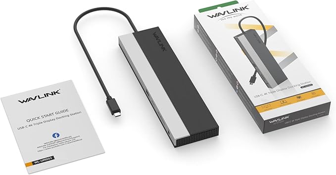 WAVLINK 12-in-1 USB C Docking Station, Triple Display Type C Hub Multiport Adapter with HDMI, DisplayPort, VGA, Ethernet, USB-C 100W PD3.0 Charging, USB3.0, USB2.0, SD/TF Card Reader, Audio