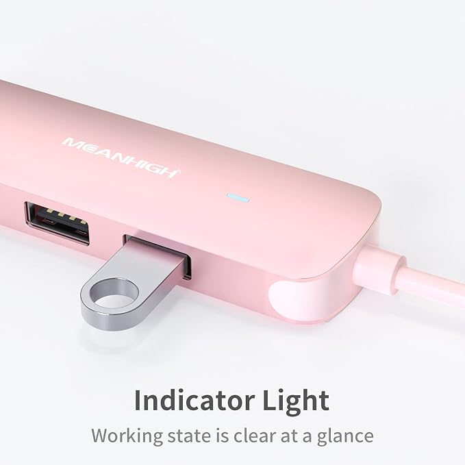 USB C Hub MEANHIGH 4 Port USB 3.0 Hub for Laptop USB 2.0 Port Expander Multi Splitter for Computer Type C Dongle for MacBook Mac Air iPad PC Flash Drive Mobile HDD
