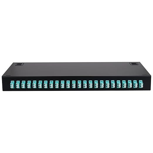 LC-MM 24 Duplex 48 Port Rack Mount Enclosure Box with Splice Tray Multimode LC-OM3 Kit (Includes 1.2 Meter Pigtail and 24PC Coupler)