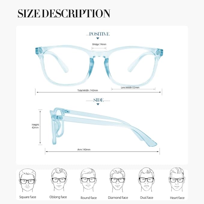 NZKNP Blue Light Glasses for Woman Men,Blue Light Blocking Glasses,Clear Glasses