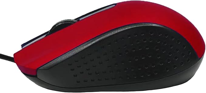 Guiheng Ergonomic USB Wired Computer Mouse for Right or Left Hand, with Durable Clicks for PC, Laptop, Desktop, Chromebook, Notebook, Mac (Red)