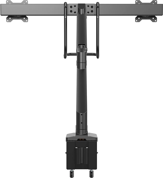 StarTech.com Desk Mount Dual Monitor Arm - Ergonomic Monitor VESA Mount 32" (17.6lb/8kg) Displays - Crossbar Handle for Synchronized Full Motion - Height Adjustable - C-Clamp/Grommet (ARMSLMBARDUO)