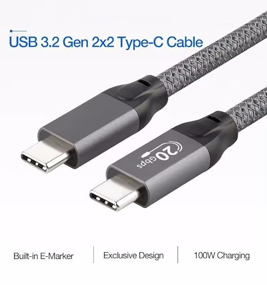 USB C to USB C High Speed Data Transfer, Video, Display, Monitor, Docking Station Cable for MacBook, Laptop, PC, HP, MNN, KYY, ARZOPA, InnoView, UPERFECT, c-Force, ReHisk, ViewSonic, VisionOwl & More
