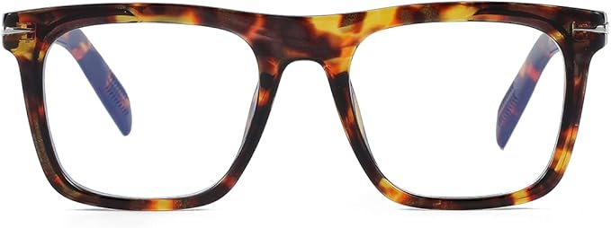 NIDOVIX Trendy Square Blue Light Blocking Glasses for Men Women, Fashion Frame Non-prescription Computer Glasses (Tortoise)